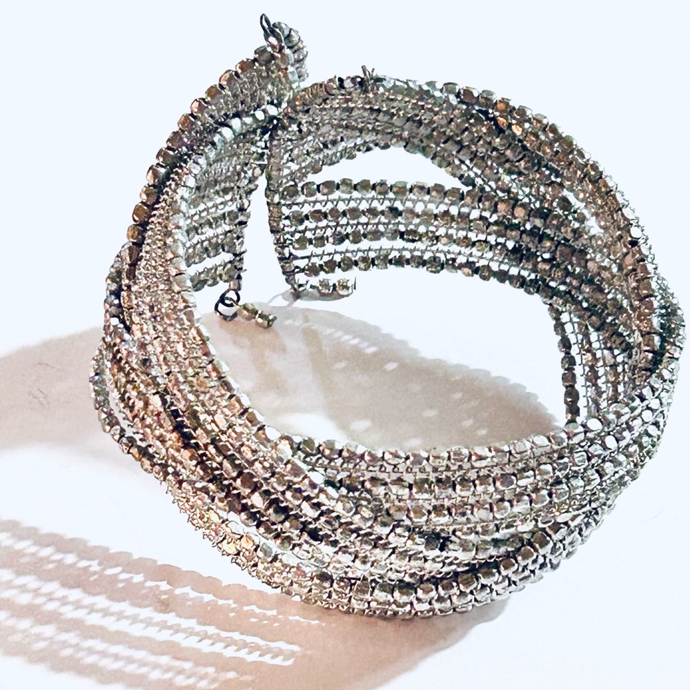 Silver Multi-Strand Bracelet,‎ Cuff Style Bracelet